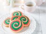 Biscuits de Noël en spirale vert et rouge