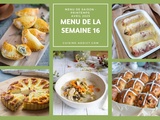 Menu pour la semaine du lundi 14 au dimanche 20 avril 2025