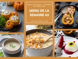 Menu pour la semaine du lundi 21 au dimanche 27 octobre 2024