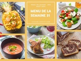 Menu pour la semaine du lundi 29 juillet au dimanche 4 août 2024