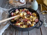 One pan de Gnocchis aux saucisses et champignons