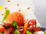 Salade aux couleurs de l’été & son sorbet Gaspacho