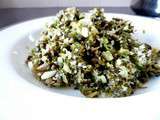 Salade chou kale cébettes aux graines