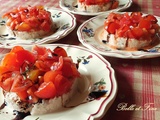 Tartare de tomates sur rillettes de thon