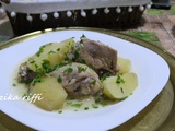 Batata bayda marka b djej wel khal- tajine de pommes de terre au poulet sauce blanche au vinaigre