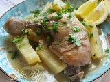 Batata marka baïda- tajine de pommes de terre sauce blanche- cannelle et citron aux cuisses de poulet