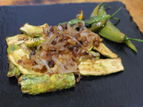 Courgettes a la charmoula aux oignons frits confits au vinaigre ( jraywet mcharmla bssal w khal )- terroir bônois