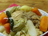 Couscous algerien au poulet- courge- cardons- carottes- navets- et chou
