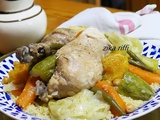 Couscous algérien de l'été au poulet fermier et légumes de saison