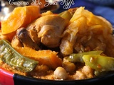 Couscous algérien sauce rouge au poulet fermier et légumes de saison