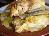 Couscous roulé fraîchement gros grains du quotidien au poulet fermier- cardons arabes et légumes de saison