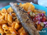 Couscous tunisien- l'assiette du couscous de djerba au poisson mulet