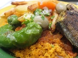 Couskssi gergis- couscous tunisien au poisson mulet de zarzis- sauce rouge pimentée