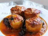 Dolma de pommes de terre farcies sauce tomate aux olives noires- cuisson au four