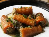 Dolma sennarya - tajine de carottes farcies au veau sauce blanche à l'agneau et citron