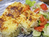 Gratin de riz farci de viande hachée - parmesan et olives