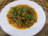 Haricots verts -sauce tomate à l'ail à l'italienne au piment fumé