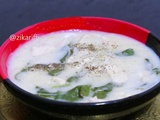 Hrira bayda au leben- poulet et épinard- soupe blanche au lait fermenté- nouveauté pour ramadan 2023