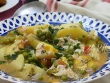 Jardinière de légumes - pomme de terre- petits pois- carottes aux œufs
