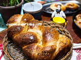Khobz eddar comme du coton ( dafra bel habet hlewa ) - pain bônois tressé brioché aux grains d'anis