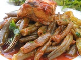 Loubia khadra marka - mijoté de haricots verts frais au veau- terroir bônois