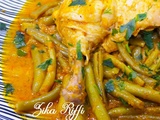 Mijoté de haricots verts et cuisses de poulet (loubia khadra marka)