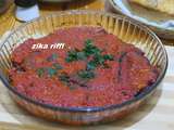Moussaka bônoise- aubergines - poivrons et sauce tomate au four