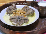 Naama ou couscous bônois extra fin braisé ( m'jamer ) à l'agneau - sauce blanche poivre et cannelle sans légumes