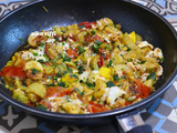 Poêlée de courgettes et tomates à l'ail aux œufs