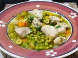 Ragoût de petits pois au poulet et carottes - (market jelbena) -sauce blanche au vinaigre