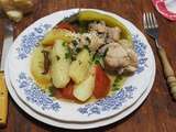 Ragoût de pommes de terre sauce blanche a l'agneau ou poulet - batata marka beida