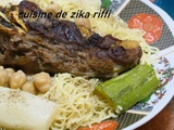 Rechta bel lham marka beida- pâtes traditionnelles à l'agneau sauce blanche à la cannelle- cuisine algerienne