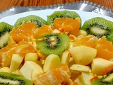 Salade aux kiwis- pommes et oranges thomson à la fleur d'oranger et zeste d'orange