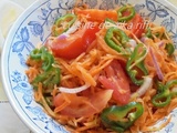 Salade de carottes râpées - tomate et poivron- vinaigrette au citron