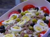 Salade de riz au thon- œufs durs et légumes