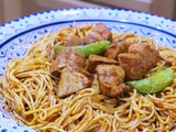 Spaghettis sauce aux tomates fraîches au veau à l'arabe- makarouna 3rab
