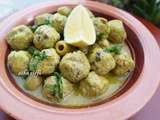Tajine de boulettes de poulet aux olives - sauce safran