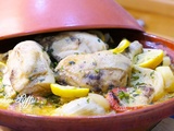 Tajine de pommes de terre et fenouil au poulet au four en sauce blanche- batata fel koucha