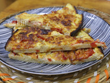 Tarte briochée- viande hachée- tomate confite à l'huile et crème au parmesan