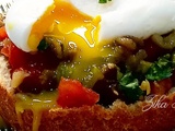 Tartines aux légumes grillés et œufs pochés