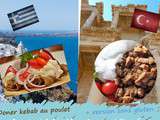 Doner kebab au poulet (ou galette, pita) sauce yaourt (Grèce, Turquie)