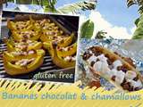 Papillotes aux bananes, chocolat et guimauve (chamallows)