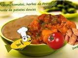 Poisson sauce tomates provençales garni de patates douces (sans gluten)