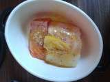 Cocotte de cabillaud, saumon et citron confit
