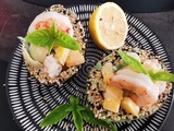 Avocat farcis mangue crevettes et sa salade