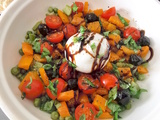 Légumes printaniers et burrata parfumés basilic