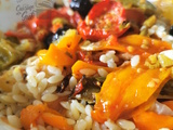 Pâtes Puntine et légumes confits pimentés pour le cmum