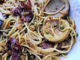 Spaghetti au chorizo noix de pétoncles et légumes