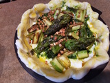 Tartelette aux asperges, fromages frais et sarrasin