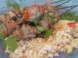Brochettes de poulet tandoori et son riz